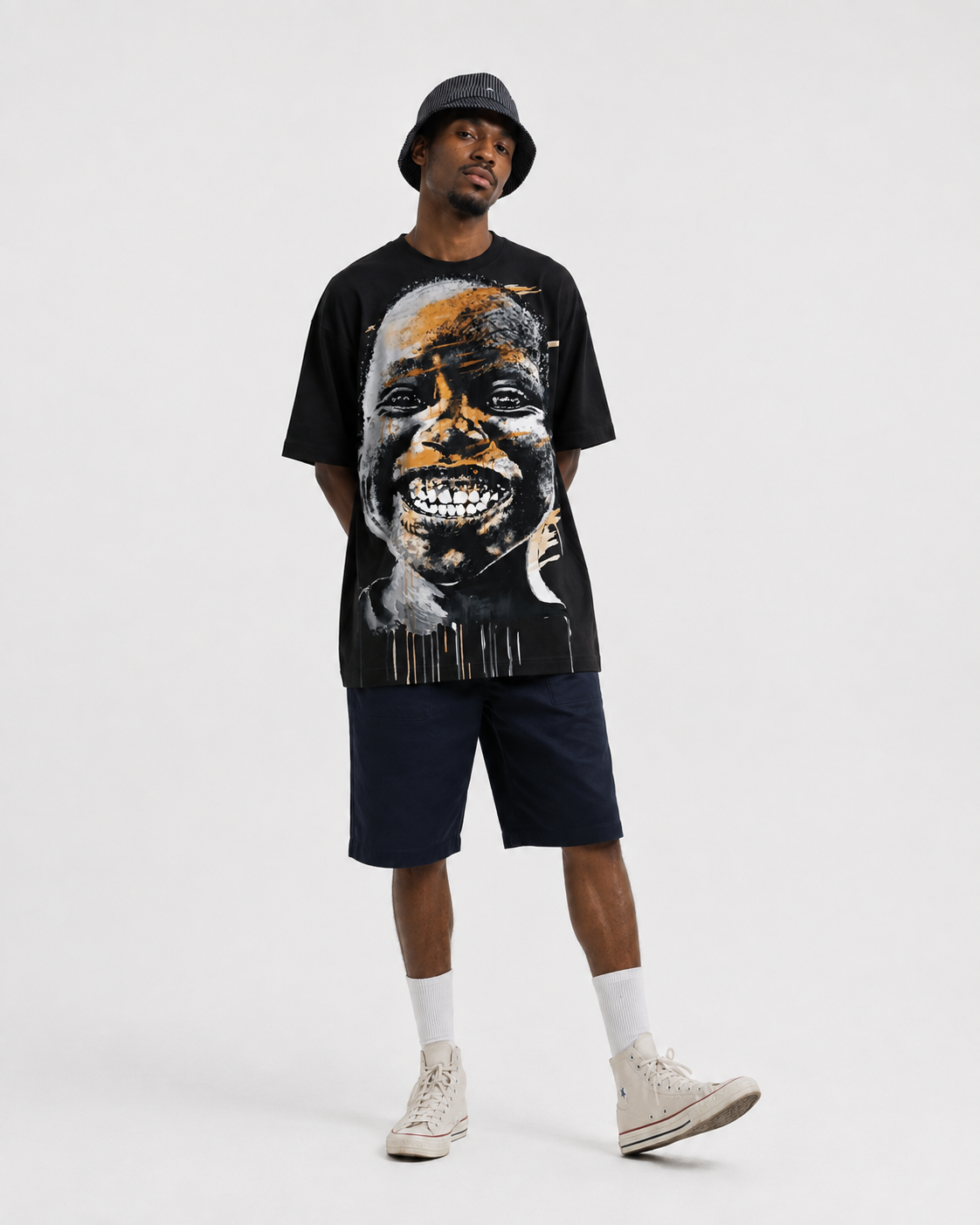 Joy 222 black T-shirt, front view