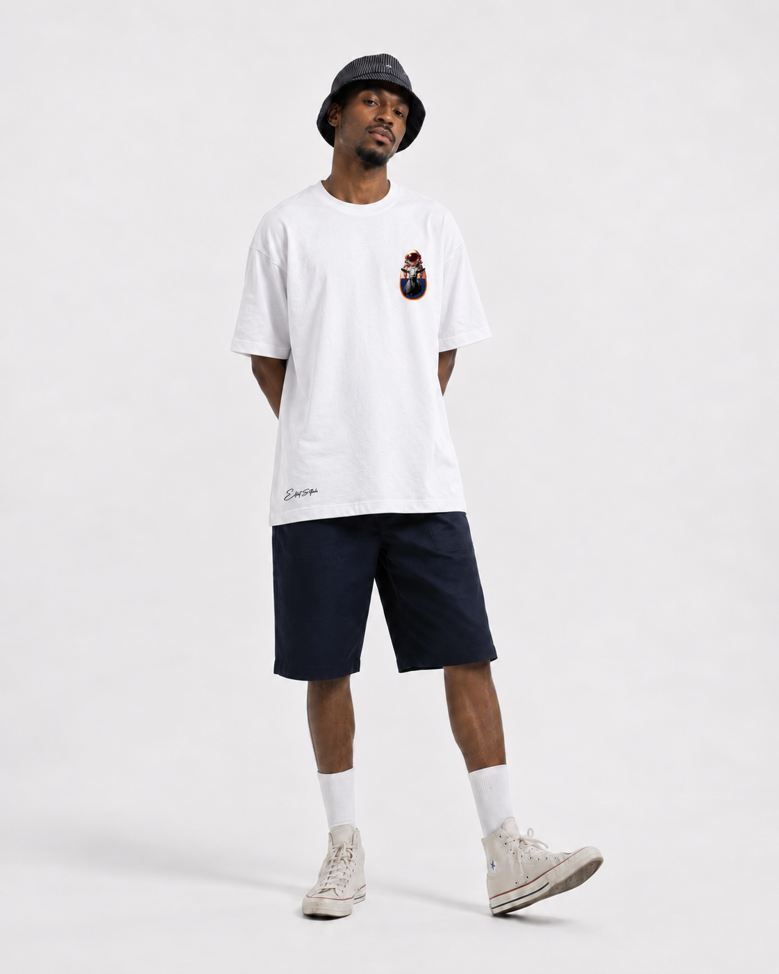 Be Courageous white T-shirt — reverse view