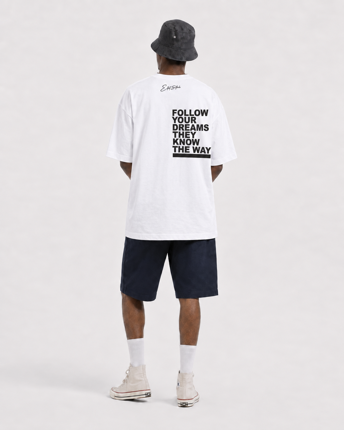 follow-your-dreams-white-model-1 Follow Your Dreams white T-shirt — main artwork