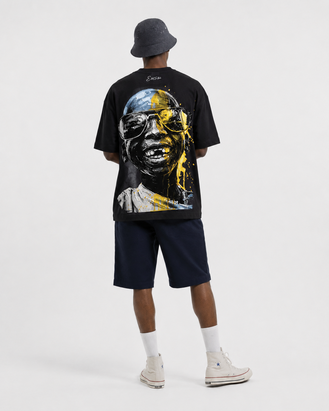 Joy black T-shirt, back view