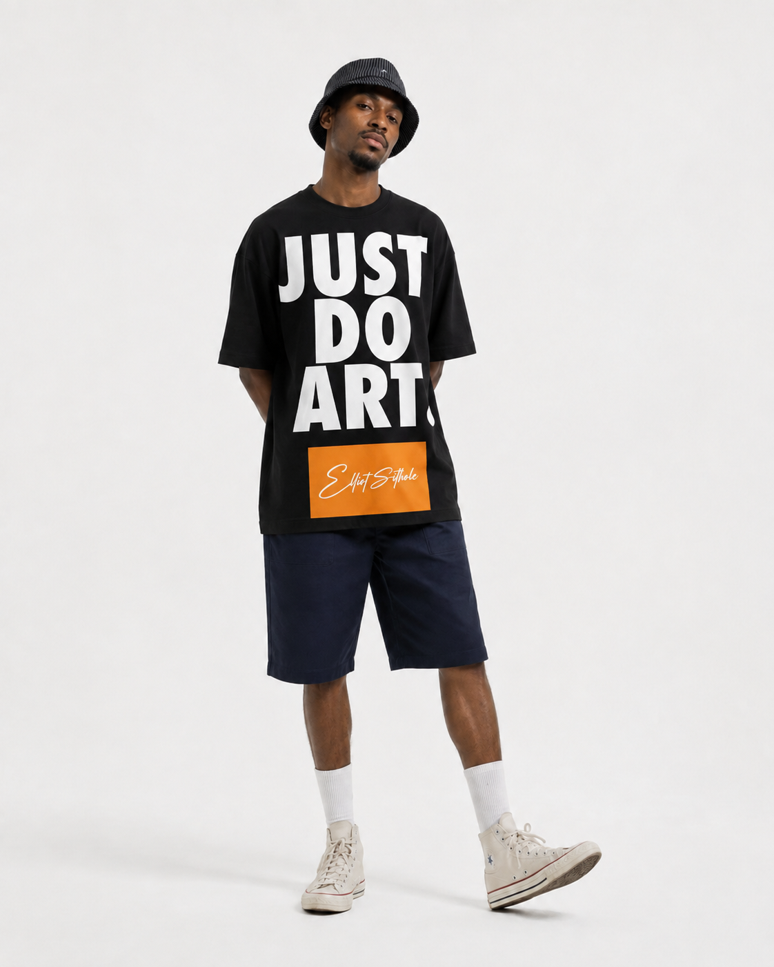Just Do Art T-Shirt — Front Just Do Art black T-shirt, front view