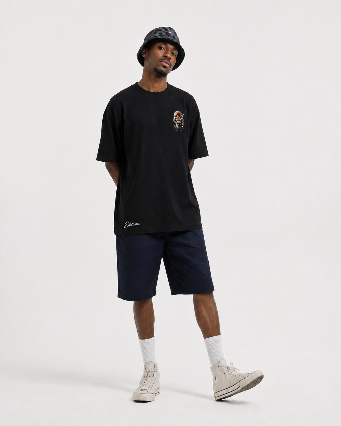 Mambosh T-Shirt — Front Mambosh black T-shirt, front view