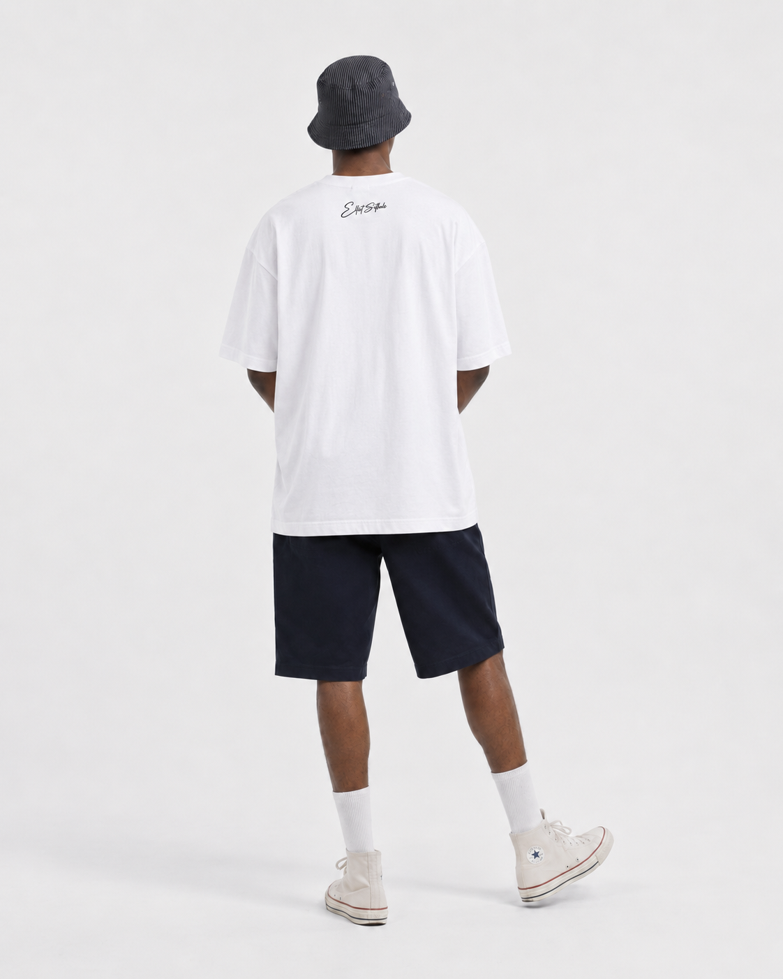 Old Lady Front Print white T-shirt — reverse view