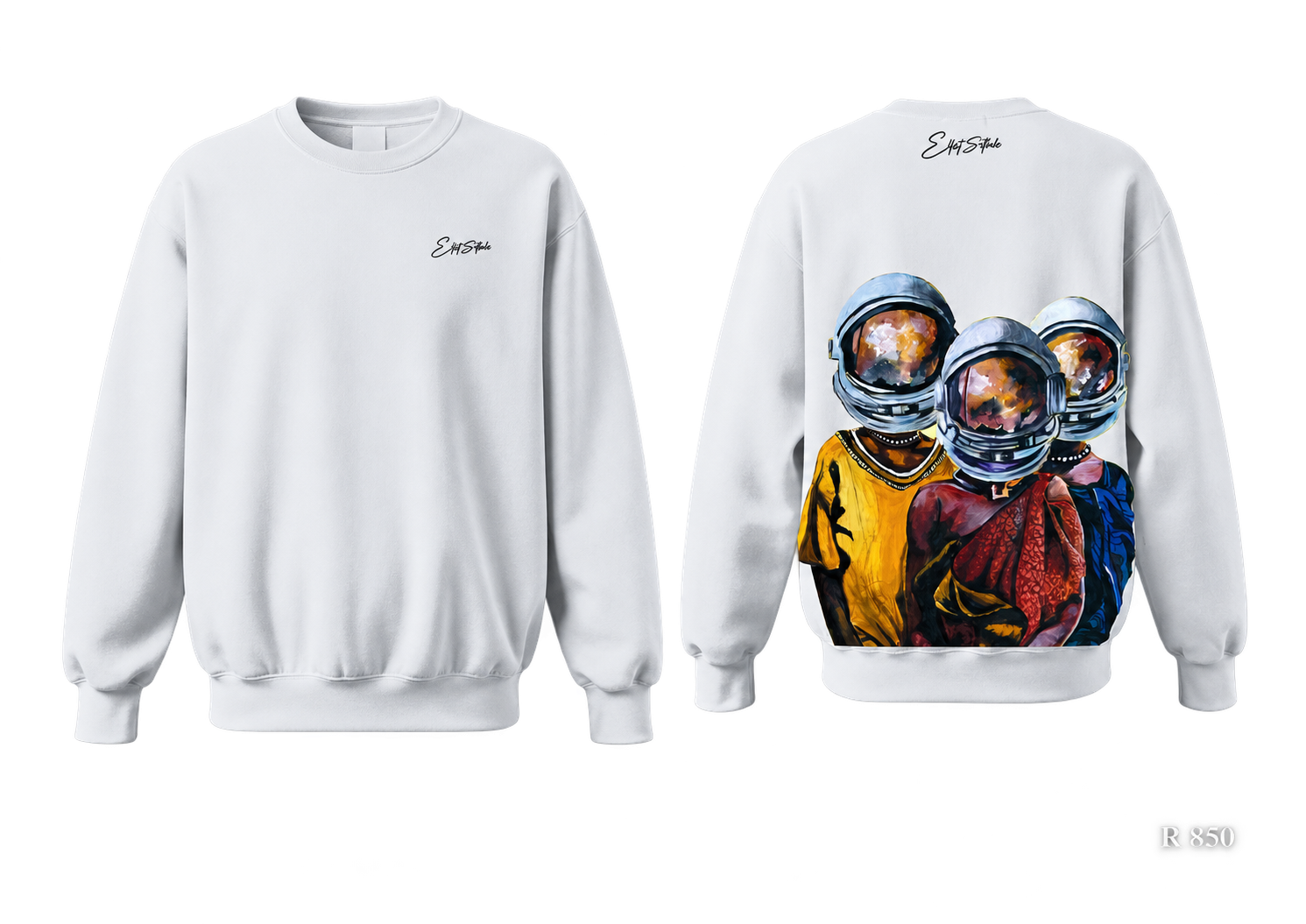 3 Queens Sweater Inverse - White front and back